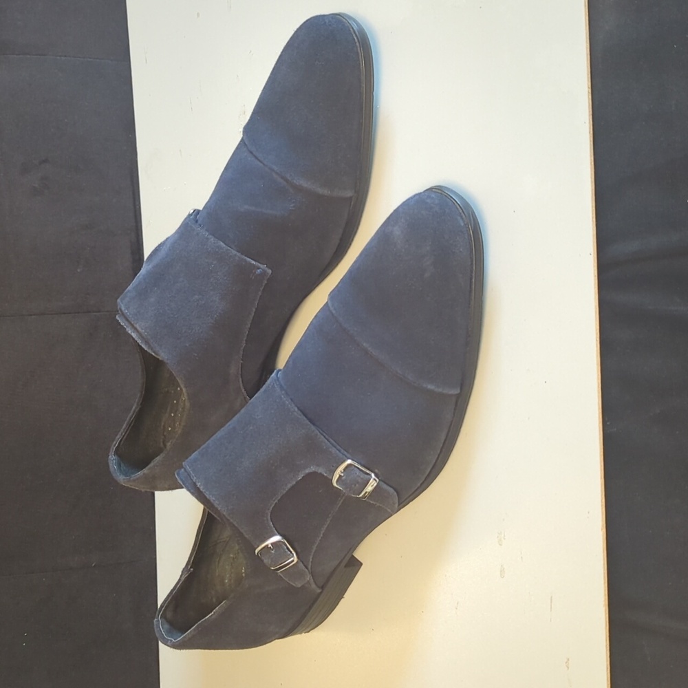 Stacy Adams Blue Suede Double Monk Shoes